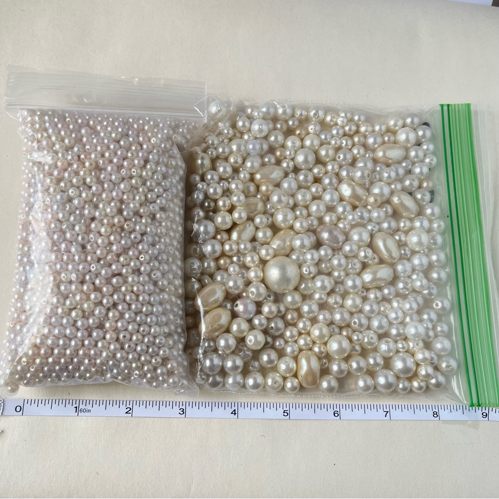 Pearl Beads mix of plastic and glass all for crafting